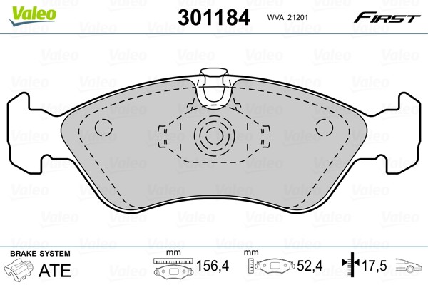 Plaquettes de frein Valeo 301184 sans bruit à friction céramique stable