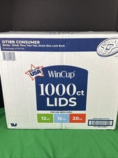 WinCup Lids with Drink Thru , Tear Tab , Straw Slot , Lock Back - White