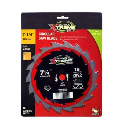 BLU-MOL XTREME - Blu-Mol Xtreme 7-1/4 in. D X 5/8 in. Carbide Tipped Circular Sa