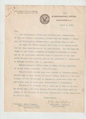 TLS 1905 Captain Harry M. Hodges US Navy Hydrographer / Mapping Charting