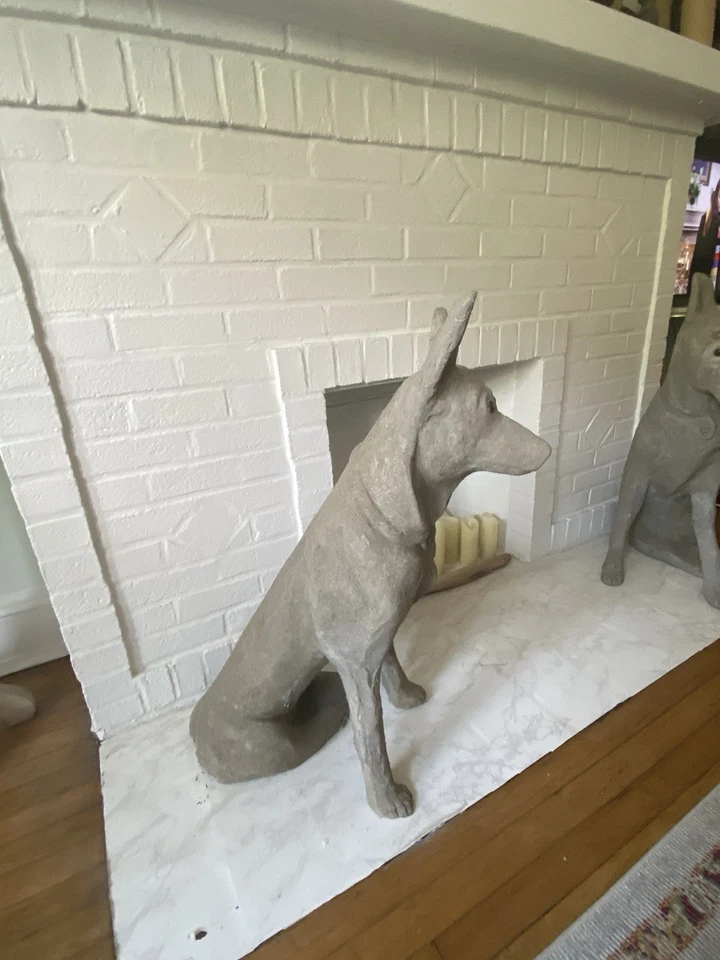 Pareja única de perros de arte popular vintage. Columbus Ohio 1930 Foto 3 de 4