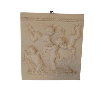 Vintage Gino Ruggeri cherub wall plaque