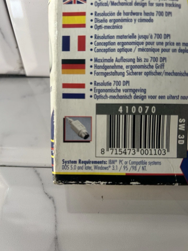 Safeway Mouse White Wired PS/2 3-Button Scroll Wheel - Image 4 of 4