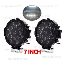 Pair 7 Inch LED Pods Work Light Bar Round Dri...