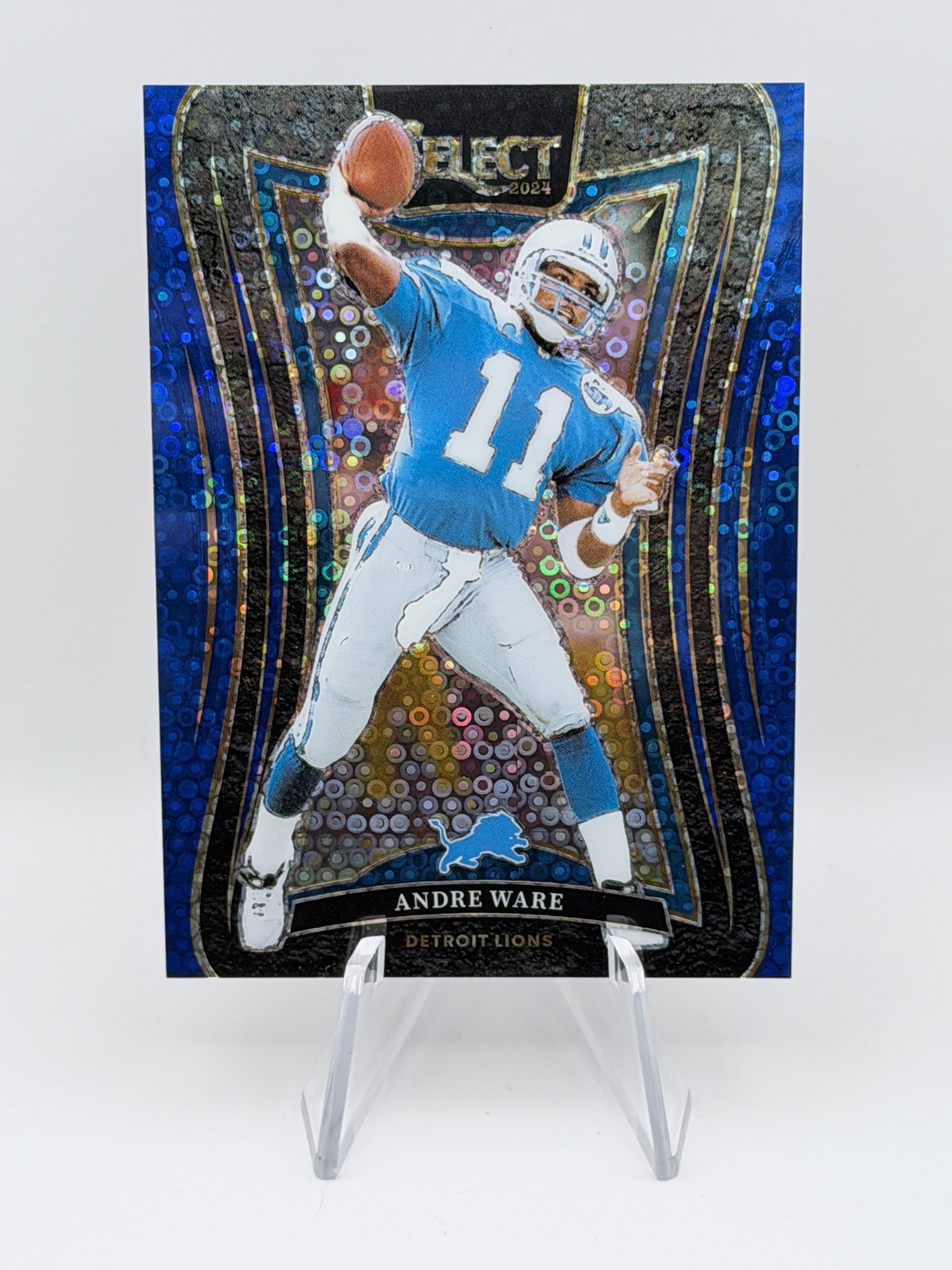 Andre Ware - 2024 Panini Select Suite Level #305 Blue Disco Prizm /25 Lions SSP