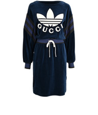 Gucci x Adidas Dress Womens XS Blue Cotton Polyester (Polymer)