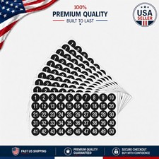 Self-Adhesive Black Number Stickers 1 Inch - Perfect for Inventory Management