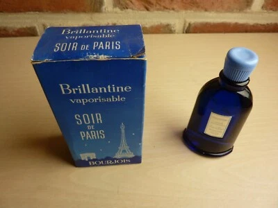 ANCIEN FLACON PLEIN BRILLANTINE SOIR DE PARIS DE BOURJOIS - Photo 1/3