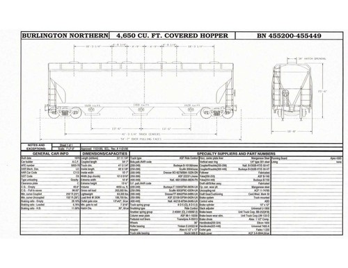BNSF Burlington Northern Santa Fe 1996 Freight Car Diagrams PDF Pages on DVD - Picture 6 of 9