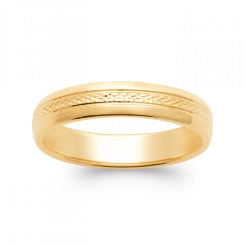 Bague Alliance Unique en Or Plaqué 18 Carats Poinçonné, Idée Cadeau Taille 54