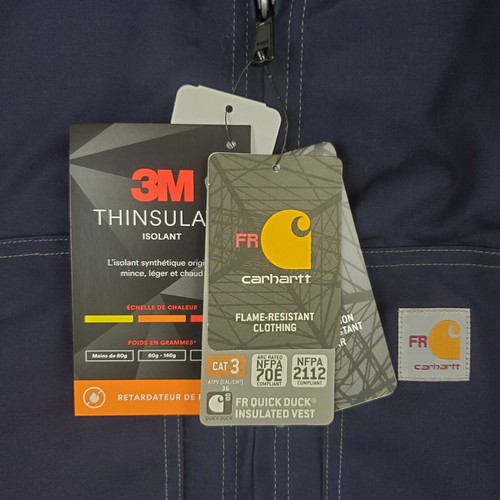 CARHARTT Sz XLT NEW Flame Res FR Thinsulate Rain Defender Mens Vest $225 XL Tall - Picture 6 of 22