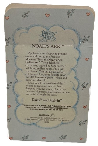 De colección 1988 Applause Precious Moments Arca de Noé Daisy y Melvin ratones flocados - Imagen 4 de 5