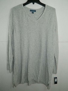 Karen-Scott-Women-039-s-Plus-Gray-Textured-Tunic-Sweater-NWT-Size-2X-MSRP-49-A2