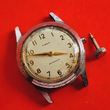 Timex Waterproof US Time Corporation Manual Wind Watch Vintage Rare For Repair