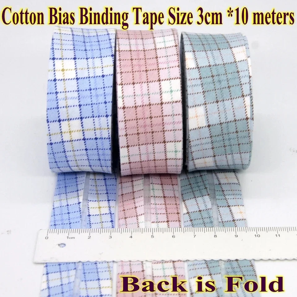 Cotton Bias Binding Tape 3cm DIY Handmade Sewing Material Bias Tape 10 Meter - Image 3 of 4