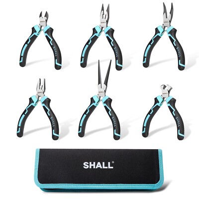 SHALL 6tlg Mini-Zangen Set, kleines Zangen-Werkzeugset inklusive Spitzzange
