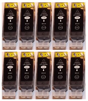 10 schwarze Tintenpatronen mit Chip für Canon iP3600 iP4600 MP540X MP550 MP630