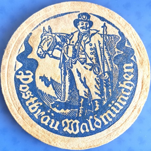 Alter dicker Bierdeckel VK Postbräu Waldmünchen um 1938