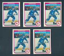 1982-83 O-Pee-Chee #295 Marian Stastny RC Rookie 5 Card Lot NM