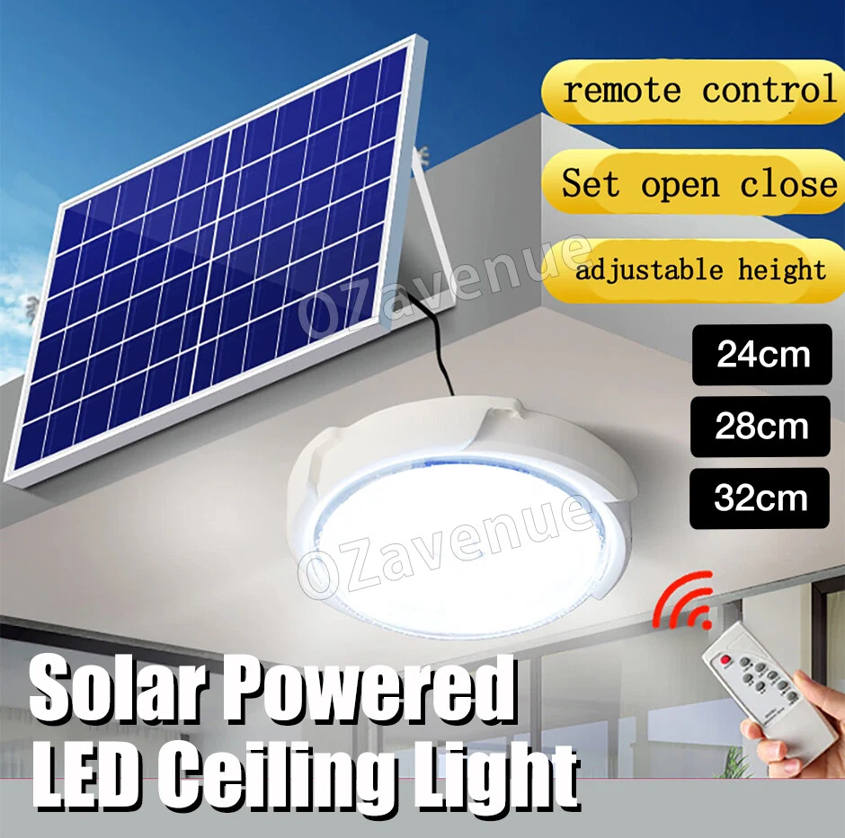 Solar Ceiling Light for Bedroom and Garden 24 28 32cm LED Lamp