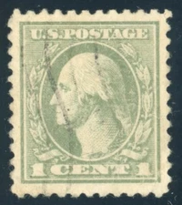 US Stamp #525 Washington 1c - PSE Cert - USED with Corner Creases