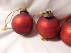 Vintage Kugel Style Red Crackle Glass Christmas Ornaments Lot of 4 — photo 7