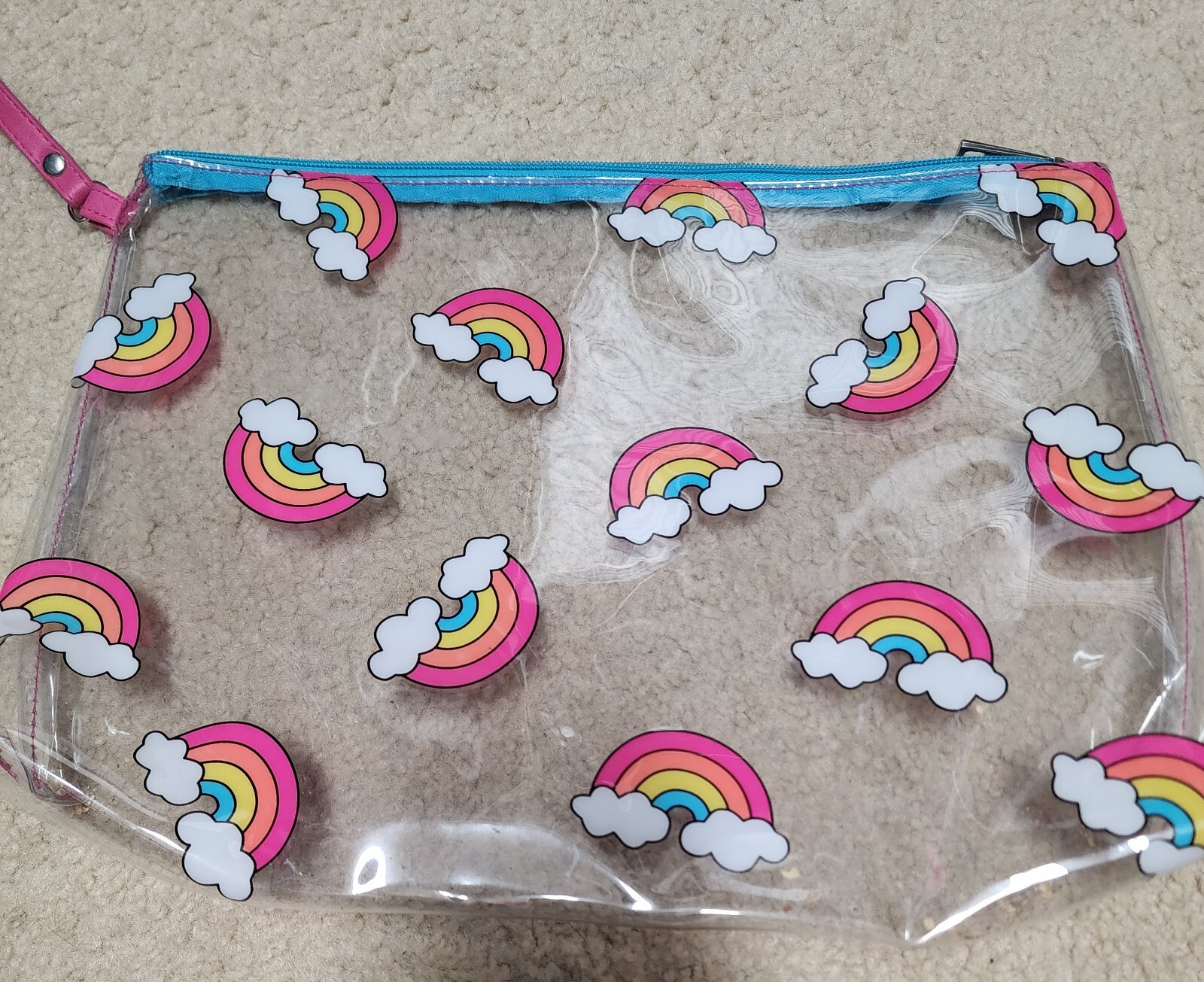 Clear Wristlet Bag Rainbow Pattern - image 2