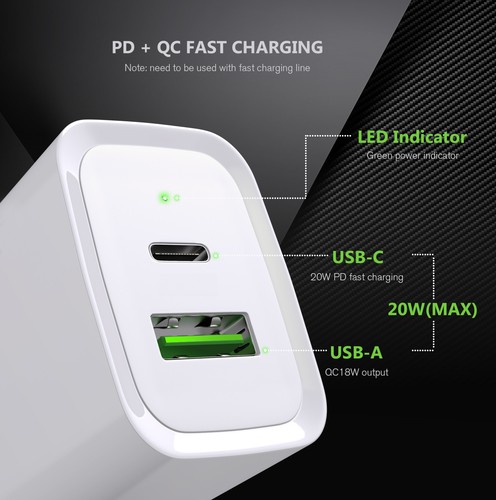 20W Wall Charger + 3 FT TYPE A to C USB For Google Pixel 7A GWKK3 - Picture 6 of 6