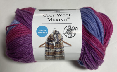 LOOPS & THREADS COZY WOOL MERINO 1 Ball. IRIS MULTI  Buy More & SaveShipping