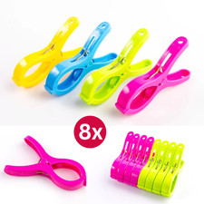 8Pcs Plastic Towel Clips Pegs Beach Quilt Clothes Pins Sun Lounger Sunbed