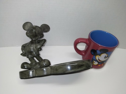 Disney Mickey Mouse Marble Look Desk Office Figurine Coffee Cup Holder with Cup - Picture 8 of 12