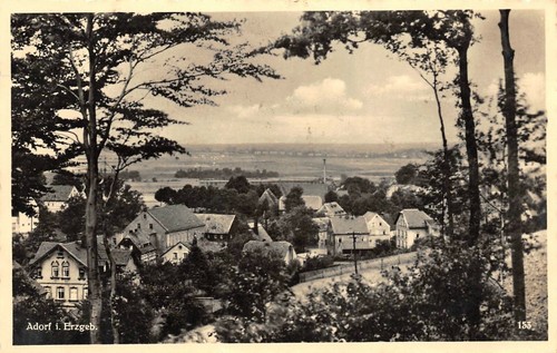 Stadtansicht Adorf Erzgebirge Sachsen Postkarte AK 1941