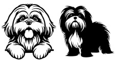 Shih Tzu Two Black Vinyl Decal Car Truck Windows Laptop Notebook Tablet Tumblers
