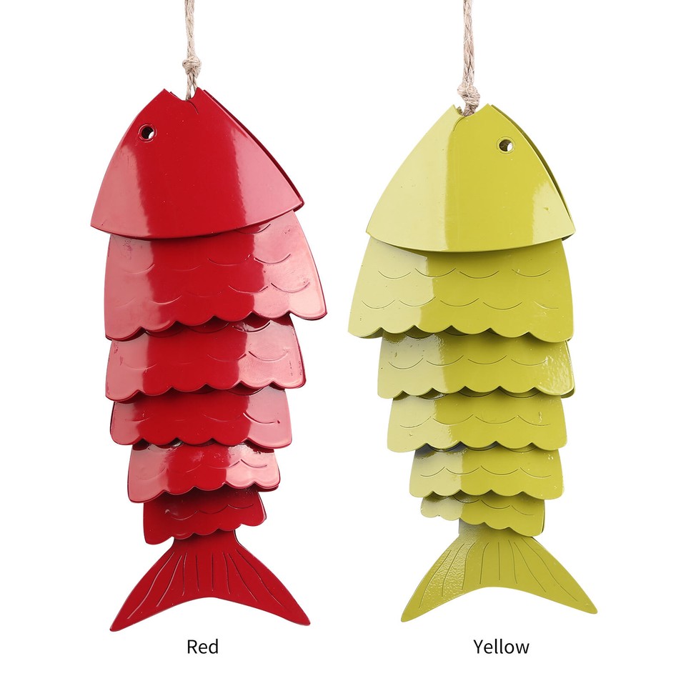 uk Vintage Fish Wind Chimes Good Luck for Fishing Lovers Metal Fish