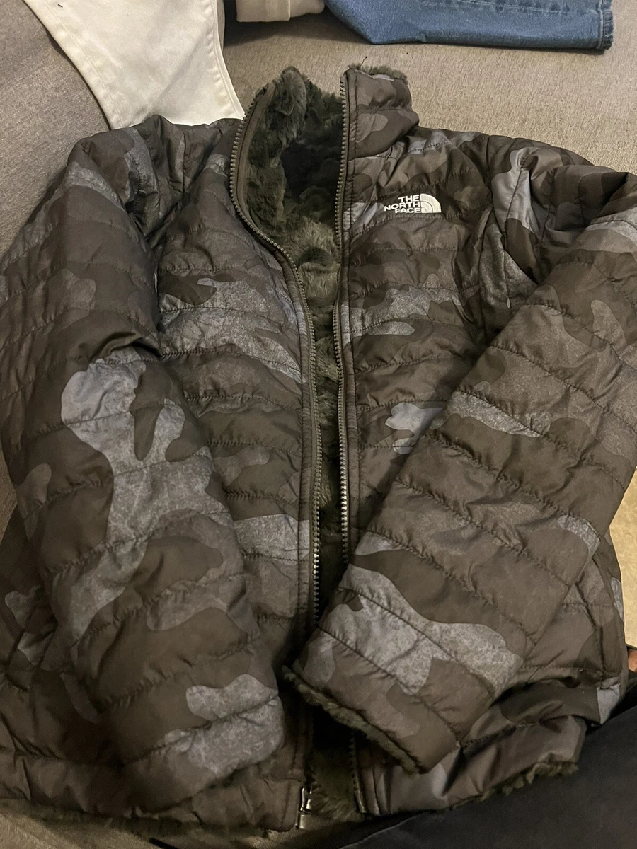 THE NORTH FACE Green Camo REVERSIBLE Flake Puff Jacket Large 14 16