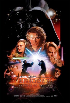 STAR WARS REVENGE OF THE SITH MOVIE POSTER DS ORIGINAL NM 27x40 EPISODE III