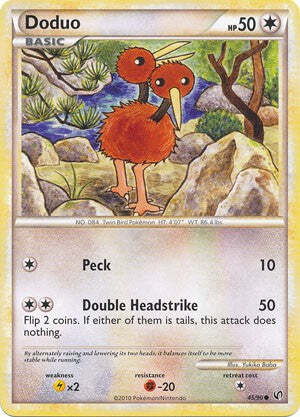 Pokemon Card HeartGold SoulSilver Undaunted 45/90 Doduo