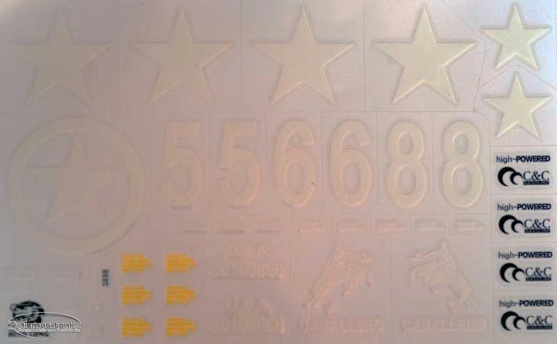 Panzer Sherman M4A3 1:16 Heng Long Aufkleber Set Decals Top Qualität