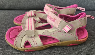 TIMBERLAND MÄDCHEN SANDALEN BEIGE/PINK GR.31 KLETTVERSCHLUß  