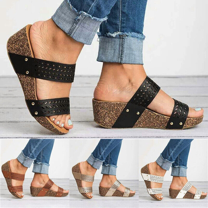 PANTOFOLA D’ORO Sandali donna zeppa piatta ciabatte donna estive casual plateau slider scarpe misura