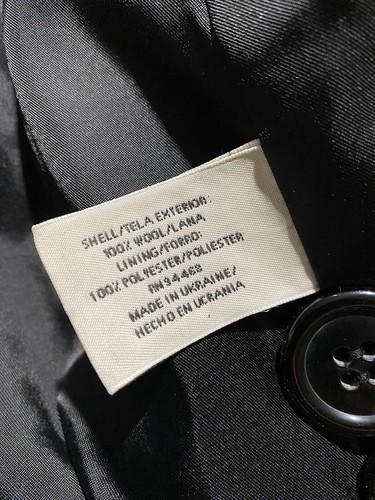 St Johns Bay Black Wool Lined Double Breasted Peacoat Jacket Womens Size L - Picture 10 of 14