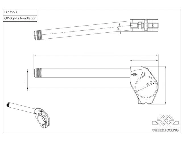 Gilles GPL2 Clip On Handlebars Black DUCATI 999 R 2003 - 2004 - Image 2 of 2