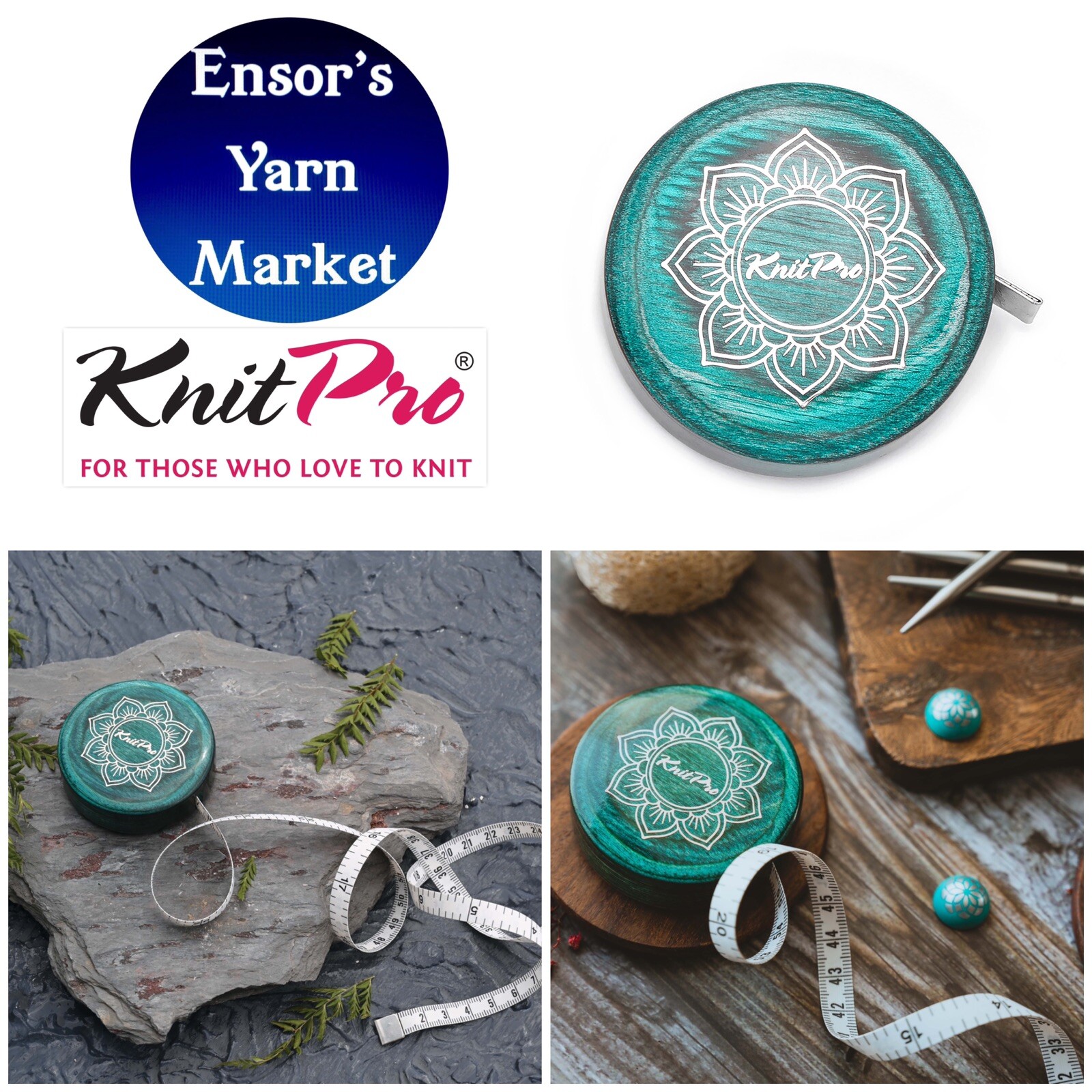 KNIT PRO - The Mindful Collection (Teal Retractable Tape Measure)