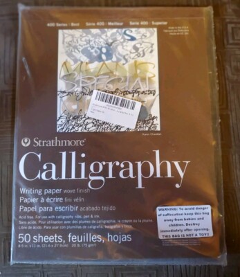 Strathmore STR- 50 Sheet Tape Bound Calligraphy Pad, 8.5 by 11'' NEW