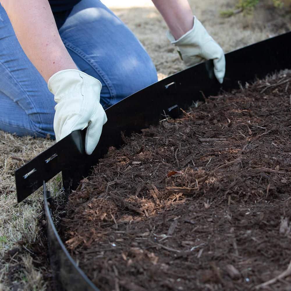 Colmet Landscape Edging 8' x 4" 14G Flexible PowderCoated Steel Black