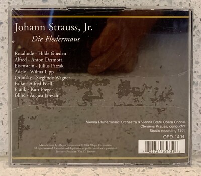 JOHANN STRAUSS II Die Fledermaus [1950] (2 discs, Opera d'Oro