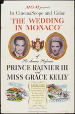WEDDING IN MONACO one sheet movie poster 27x41 GRACE KELLY PRINCE RAINIER 1956
