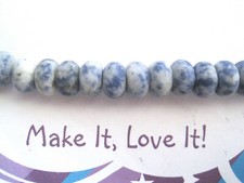 10 x MATTE DENIM LAPIS LAZULI Chunky Rondelle Donut 10mm x 6mm Gemstone Beads