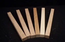 6 Piece White Ash Lathe Spindle Turning Pen Blank 1 x 1 x 12" Craft Lumber Wood