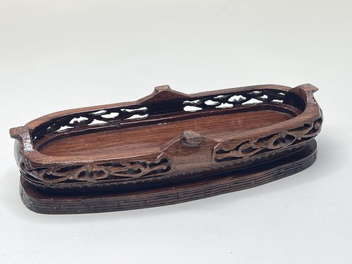 Pájaro de jadeíta tallado chino 11 alto W 1,5 soporte de madera escultura árbol de arte asiático - Imagen 7 de 13